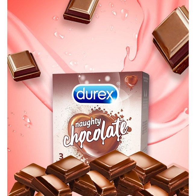 Bao Cao Su Vị Socola Có Gai Nhỏ Durex Naughty Chocolate 