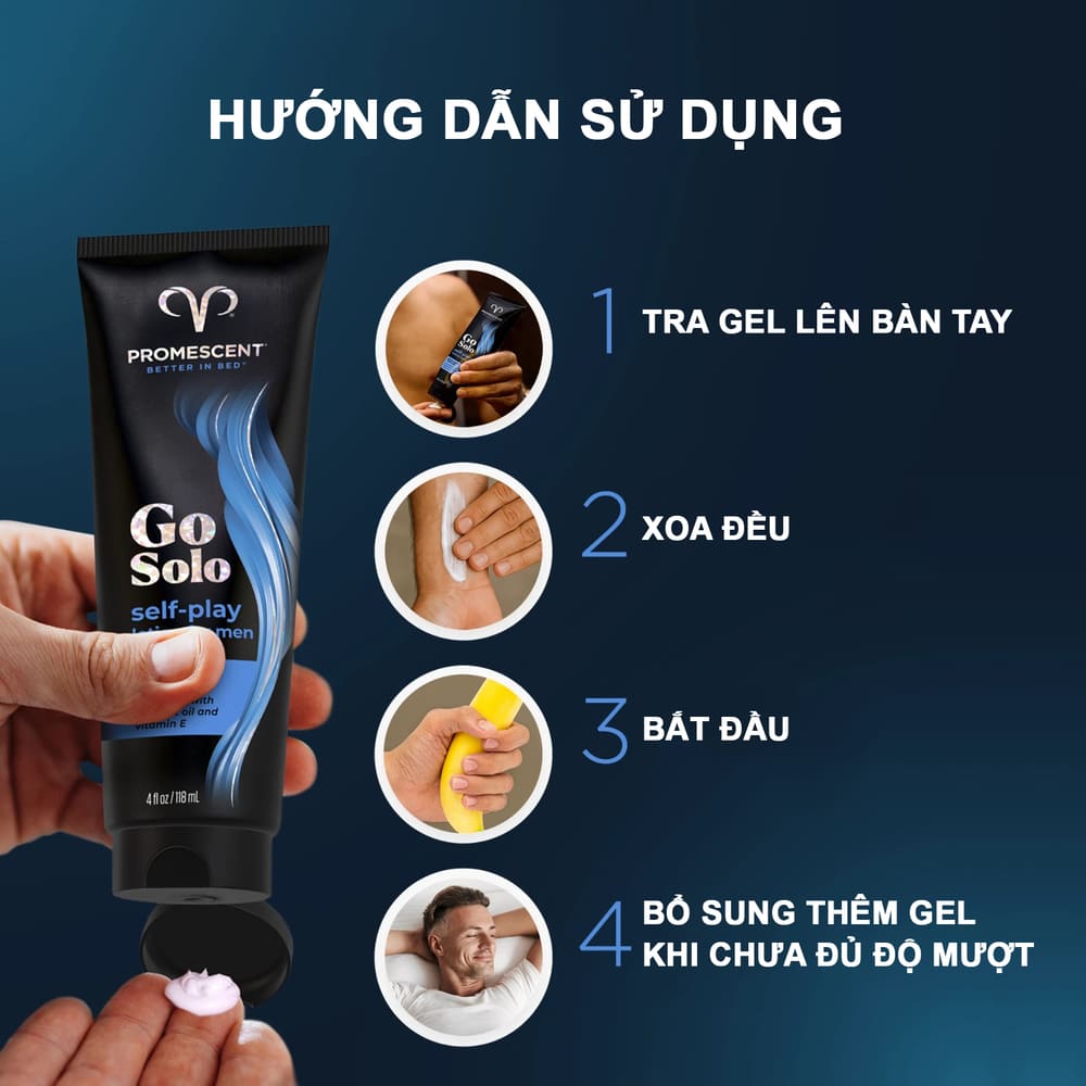 Gel bôi trơn cho nam cao cấp Promescent Go Solo Mỹ Gel bôi trơn cho nam cao cấp Promescent Go Solo Mỹ