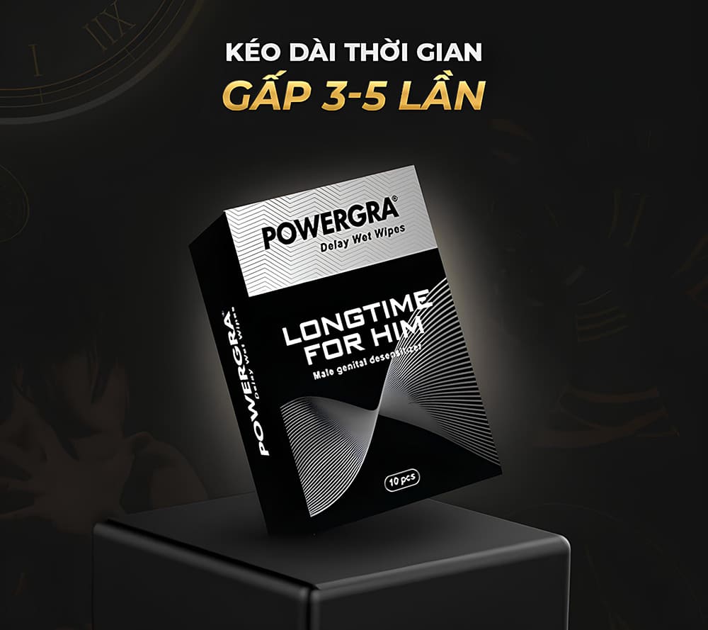 Khăn lau kéo dài thời gian quan hệ Powergra Delay Wet Wipes -10c